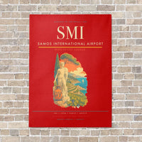 Thumbnail for Samos International Airport SMI vertical canvas print - no frame - red background