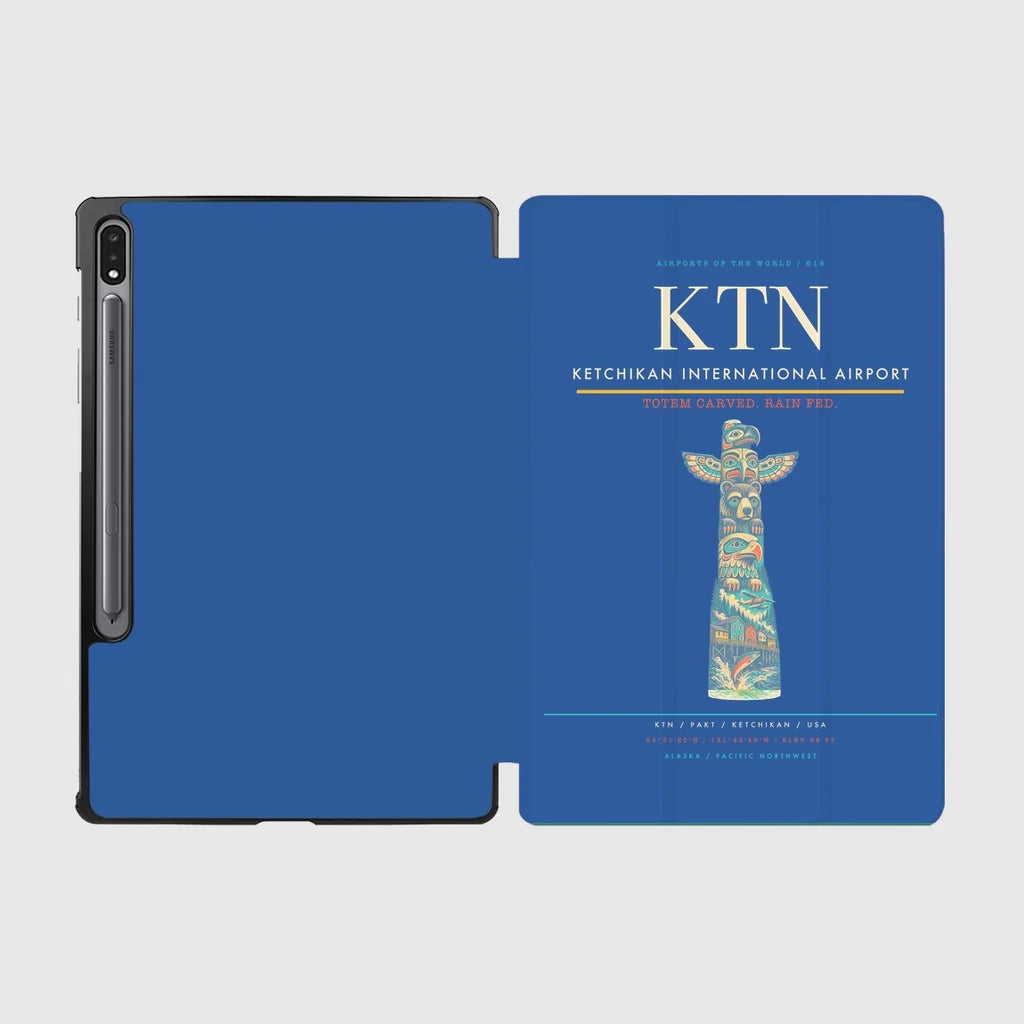 Ketchikan International Airport (KTN) design on blue samsung tablet tablet case