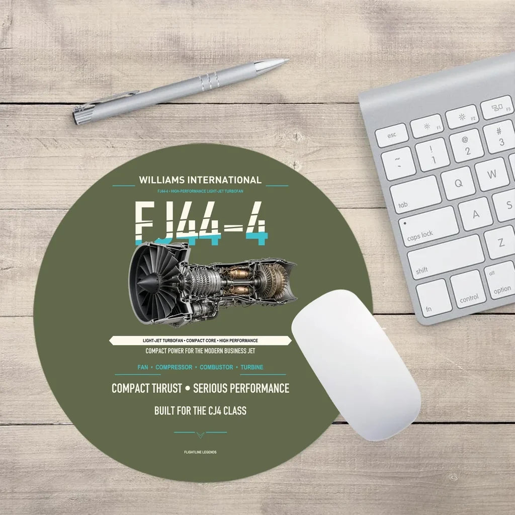 FJ44-4 design on green army round mouse pad