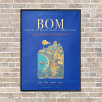 Thumbnail for Chhatrapati Shivaji Maharaj International Airport Mumbai BOM - Canvas Framed - Blue