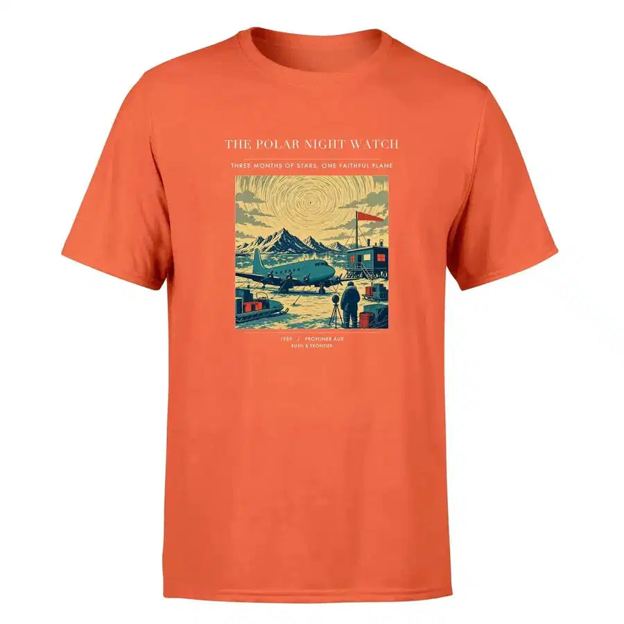 VINTAGE G4357 - The Polar Night Watch - Premium T-Shirt design on orange premium t shirt