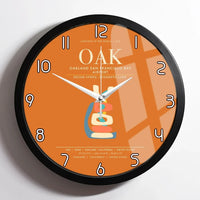 Thumbnail for Oakland San Francisco Bay Airport OAK Wall-Clock Framed - Orange