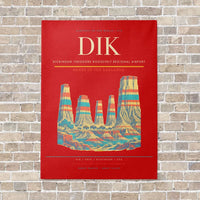 Thumbnail for Dickinson Theodore Roosevelt Regional Airport DIK vertical canvas print - no frame - red background