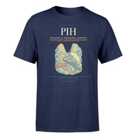 Thumbnail for Pocatello Regional Airport (PIH) T-Shirt single-side front print in Navy Blue | pocatello-regional-airport-pih-double-side-t-shirt