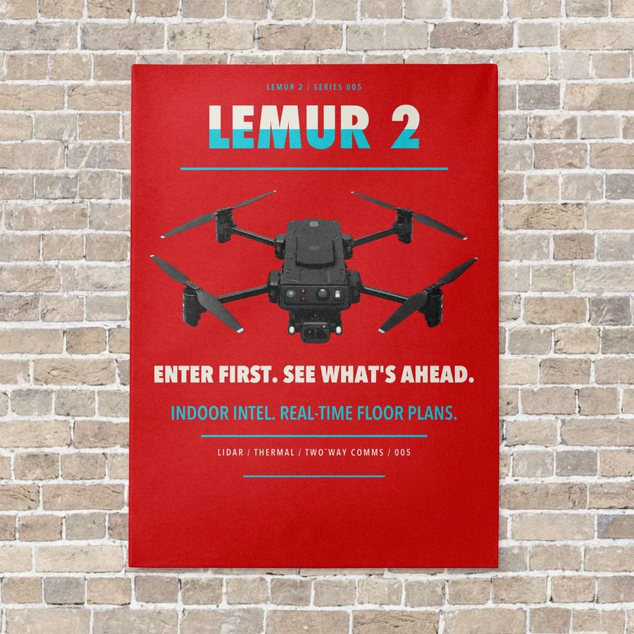 BRINC LEMUR 2 vertical canvas print - no frame - red background