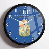 Thumbnail for Tarbes–Lourdes–Pyrénées Airport (LDE) design on blue framed wall clock