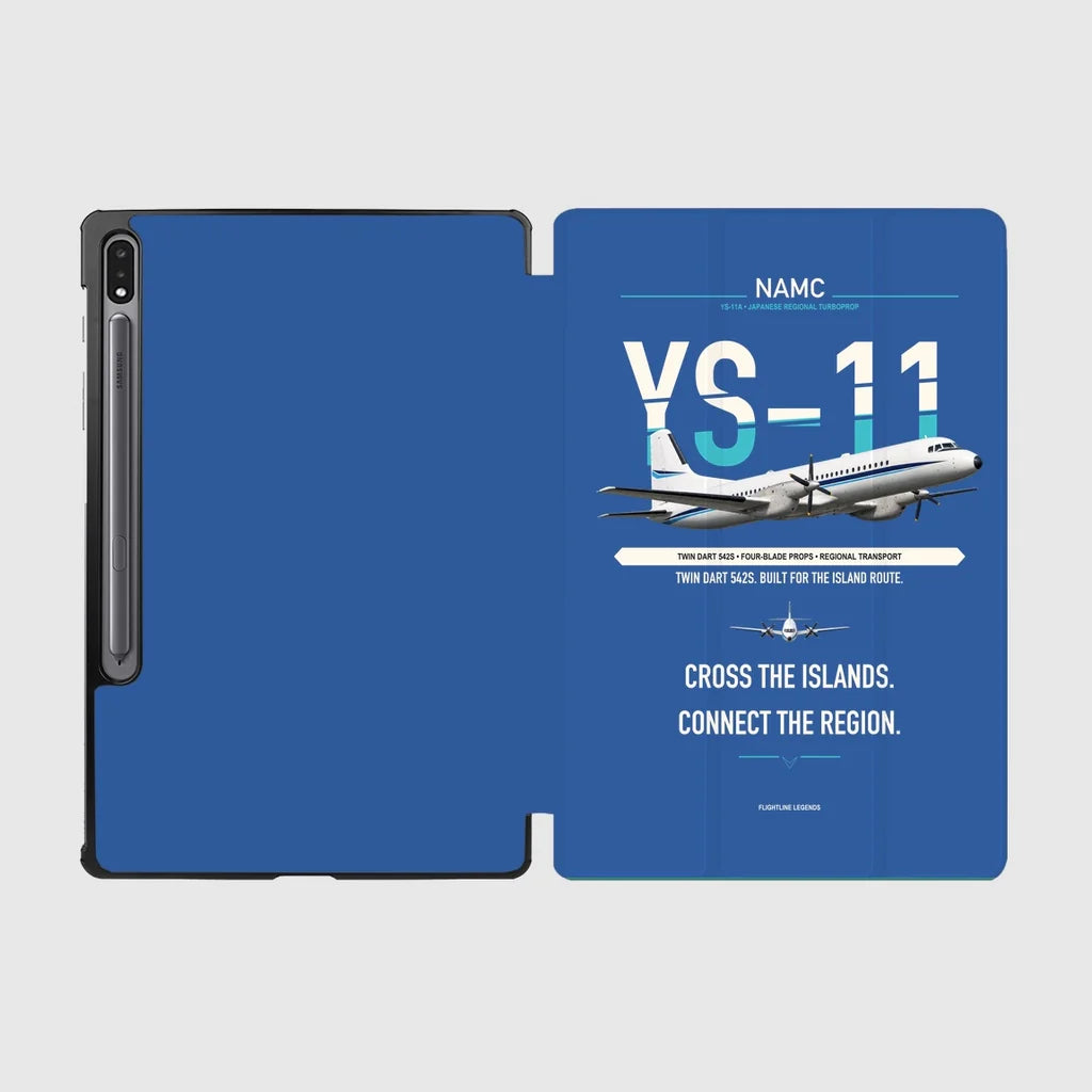 NAMC YS-11A design on blue samsung tablet tablet case
