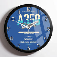 Thumbnail for Airbus A350-900 design on blue framed wall clock