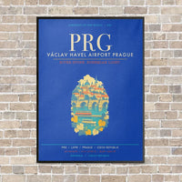 Thumbnail for Vaclav Havel Airport Prague PRG - Canvas Framed - Blue