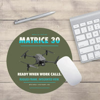 Thumbnail for DJI Matrice 30 design on green army round mouse pad