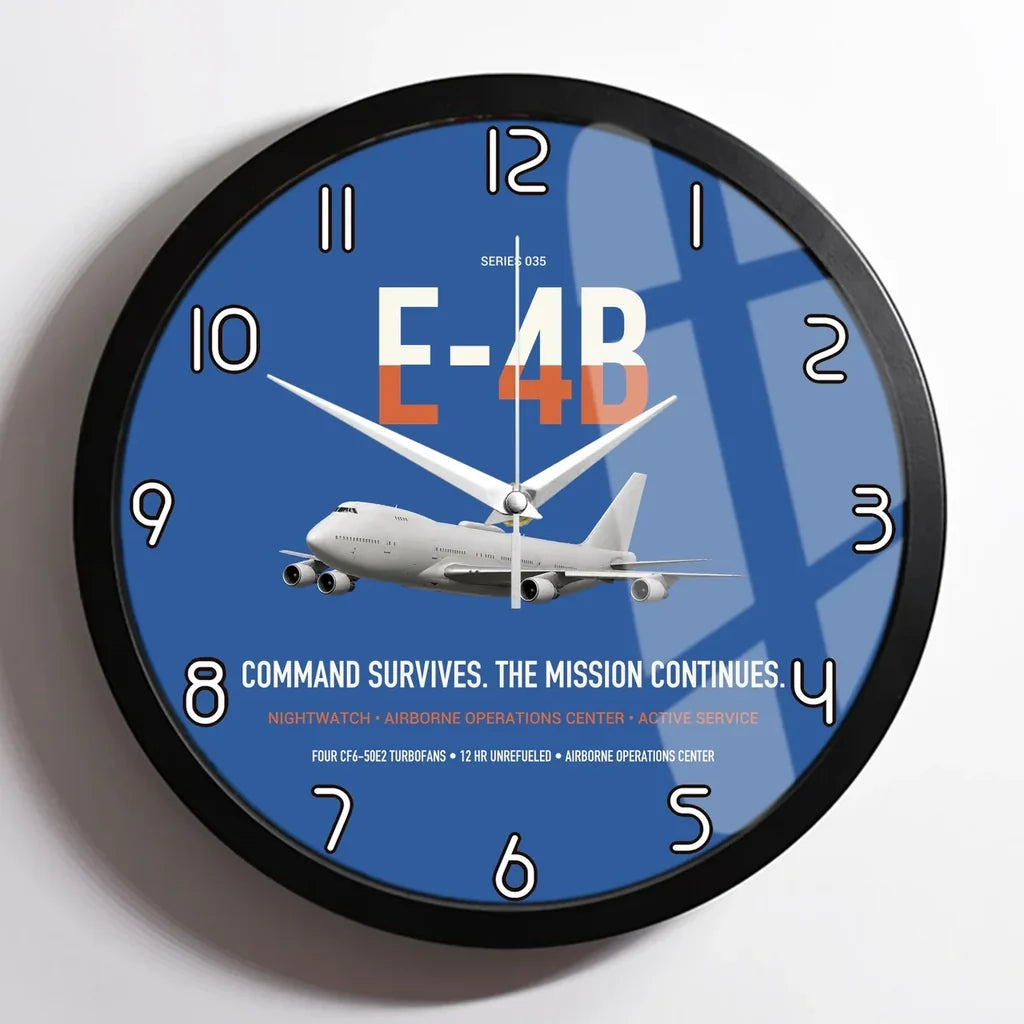 E-4B Nightwatch design on blue framed wall clock