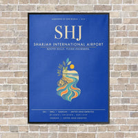 Thumbnail for Sharjah International Airport SHJ - Canvas Framed - Blue