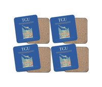 Thumbnail for Toncontín International Airport (TGU) design on blue 4 pieces set coaster