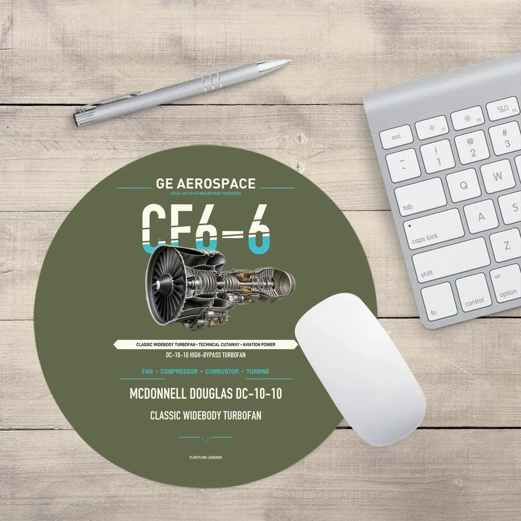 CF6-6 design on green army round mouse pad