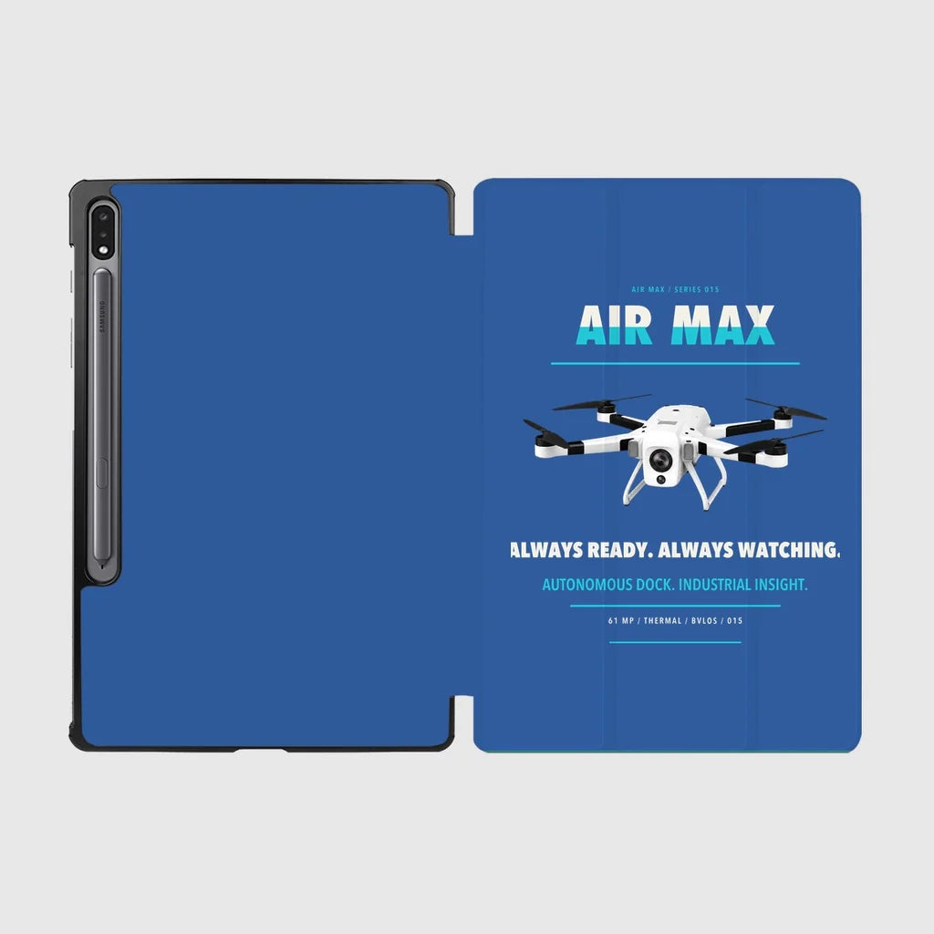 Percepto Air Max design on blue samsung tablet tablet case