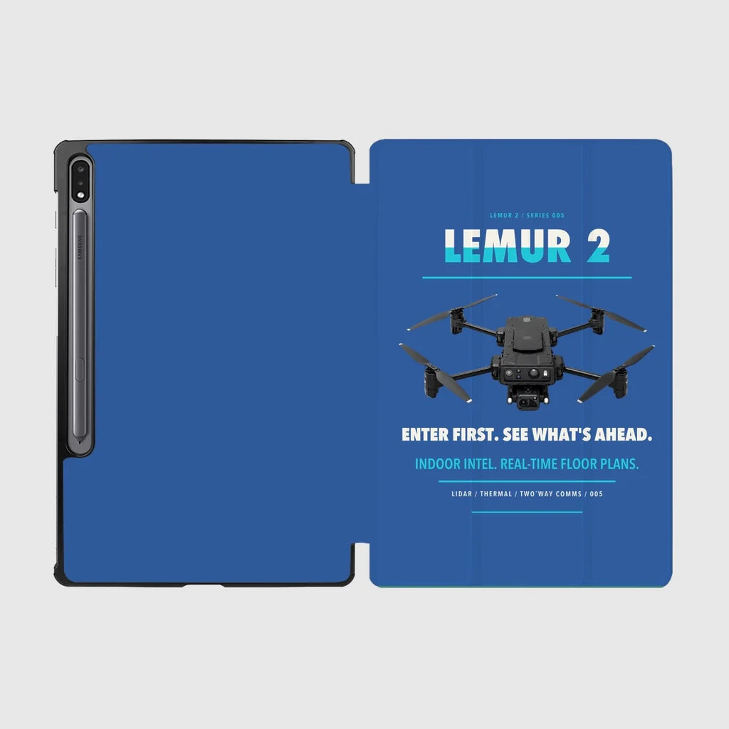 BRINC LEMUR 2 design on blue samsung tablet tablet case