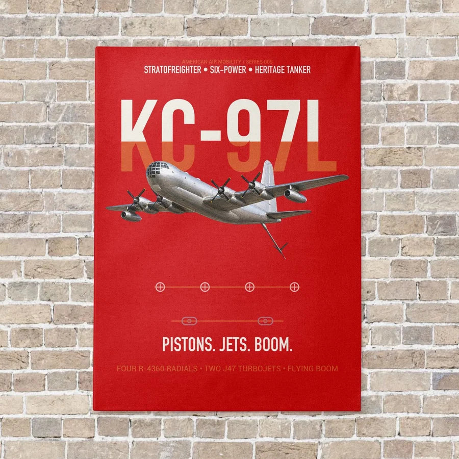 KC-97L STRATOFREIGHTER vertical canvas print - no frame - red background