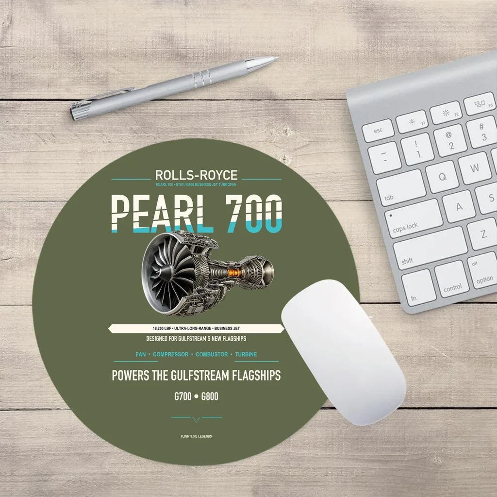 PEARL 700 design on green army round mouse pad