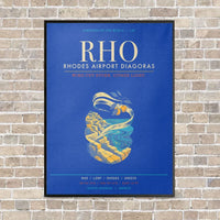 Thumbnail for Rhodes Airport Diagoras RHO - Canvas Framed - Blue
