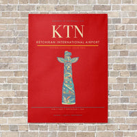 Thumbnail for Ketchikan International Airport KTN vertical canvas print - no frame - red background