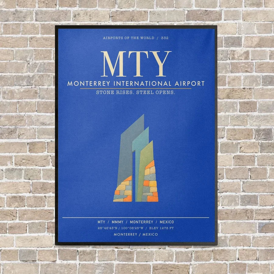 Monterrey International Airport MTY - Canvas Framed - Blue