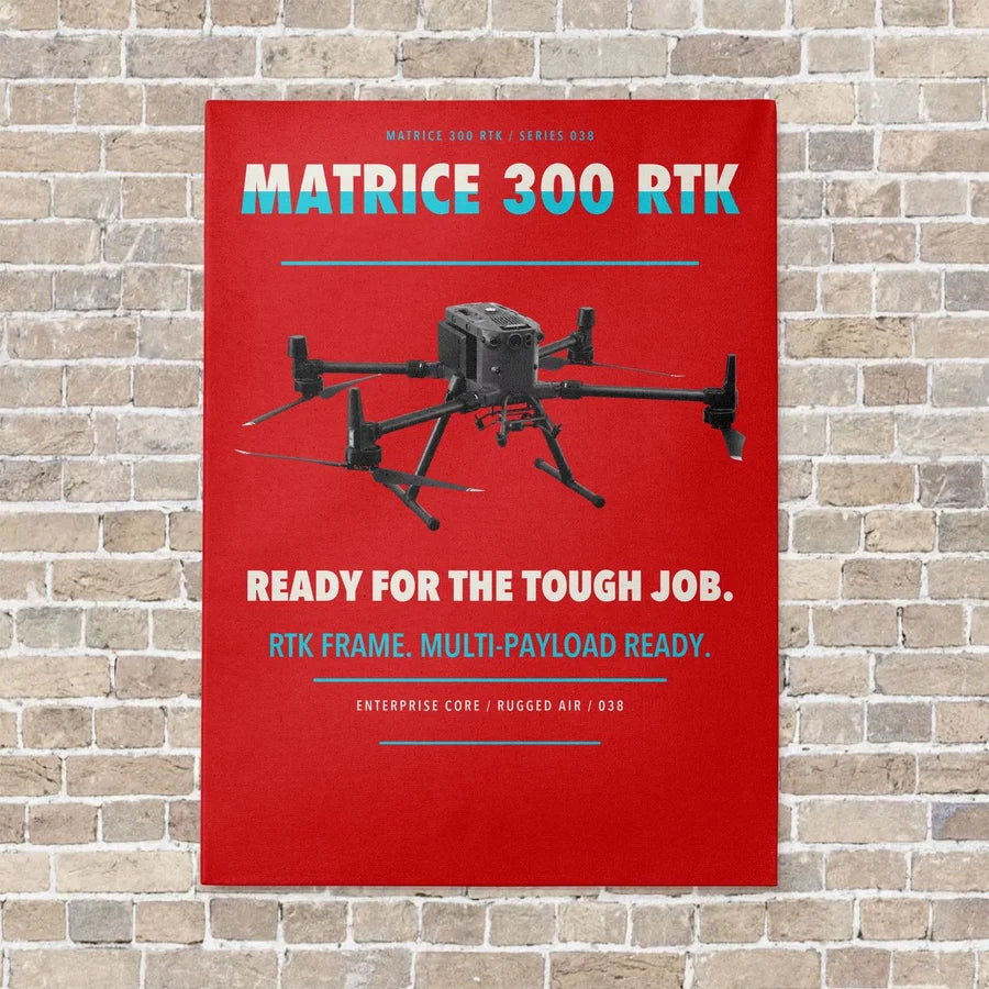 DJI Matrice 300 RTK vertical canvas print - no frame - red background