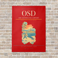 Thumbnail for Are Ostersund Airport OSD vertical canvas print - no frame - red background