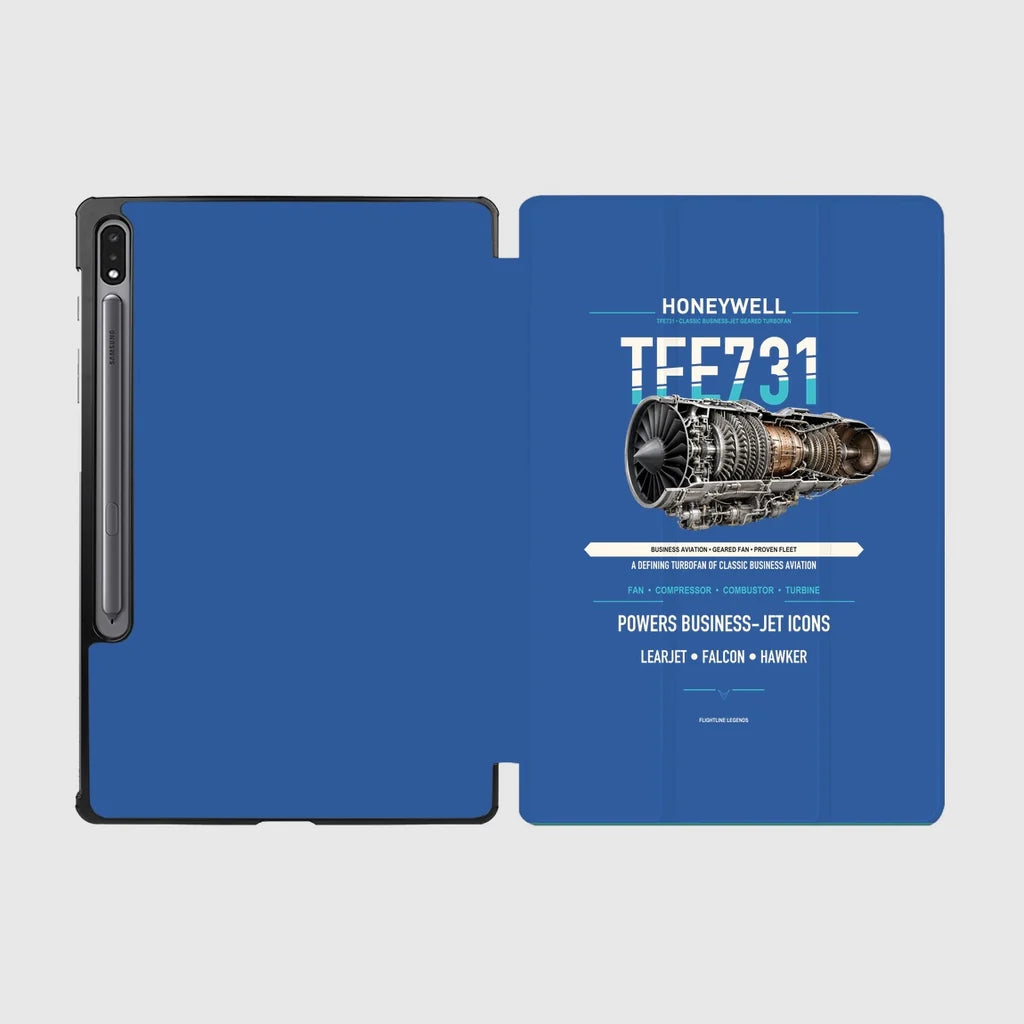 TFE731 design on blue samsung tablet tablet case