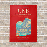 Thumbnail for Grenoble-Isère Airport GNB vertical canvas print - no frame - red background