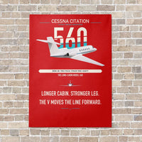 Thumbnail for Cessna Citation 560 - Citation V vertical canvas print - no frame - red background