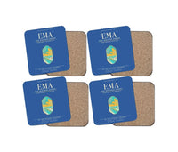 Thumbnail for East Midlands Airport (EMA) design on blue 4 pieces set coaster