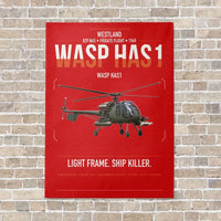 Thumbnail for Westland Wasp HAS1 vertical canvas print - no frame - red background