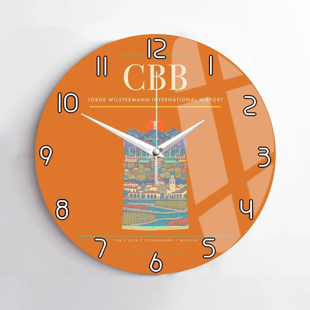 Jorge Wilstermann International Airport CBB Wall-Clock No-Frame - Orange