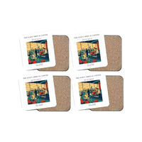 Thumbnail for The Dawn Arrival Coffee - Designed Coasters design on white 4-pieces-set
