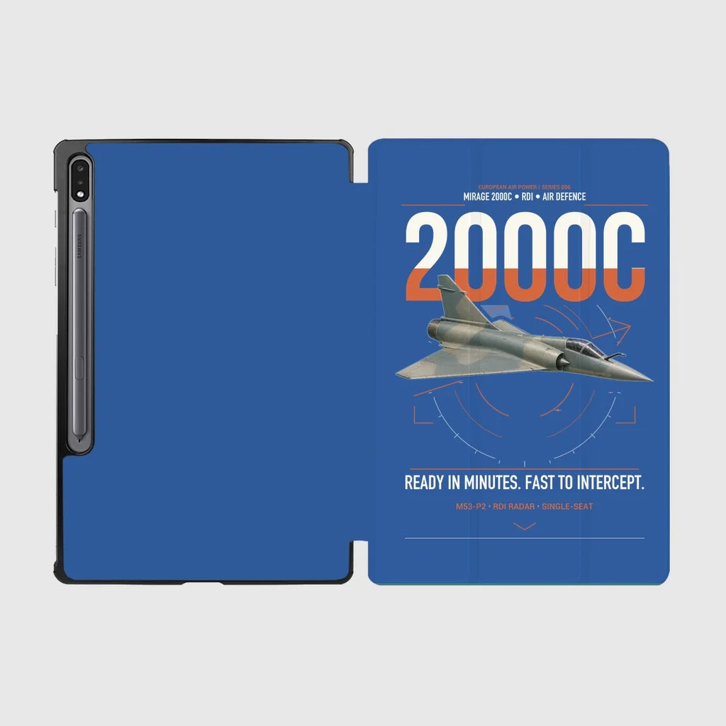 Dassault Mirage 2000C RDI design on blue samsung tablet tablet case