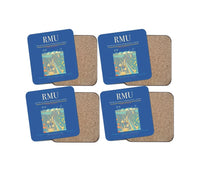 Thumbnail for Región de Murcia International Airport (RMU) design on blue 4 pieces set coaster
