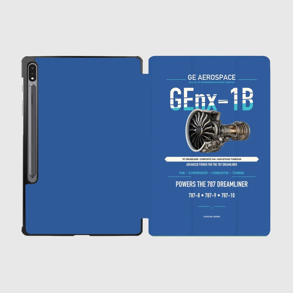 GEnx-1B design on blue samsung tablet tablet case