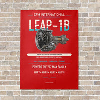 Thumbnail for CFM LEAP-1B vertical canvas print - no frame - red background