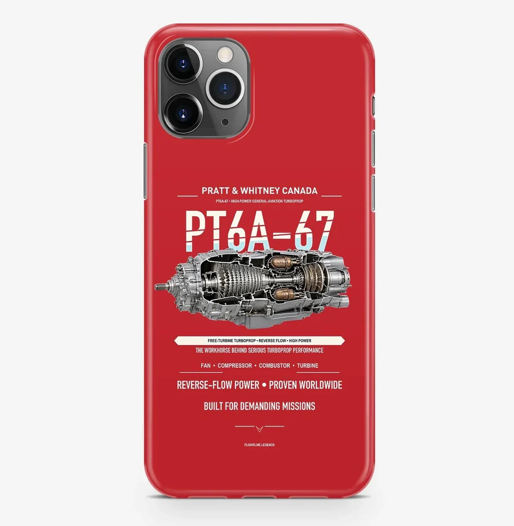 PT6A-67 Case ProMax design on red iphone case promax