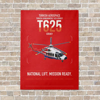 Thumbnail for Turkish Aerospace T625 Gökbey vertical canvas print - no frame - red background