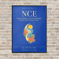 Thumbnail for Nice Cote dAzur Airport NCE - Canvas Framed - Blue