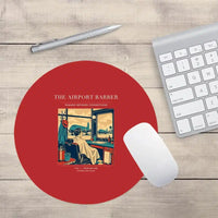 Thumbnail for VINTAGE G4377 - The Airport Barber - Designed Mouse Pads design on red round