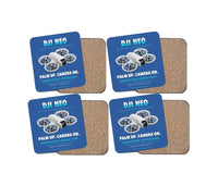 Thumbnail for DJI Neo design on blue 4 pieces set coaster