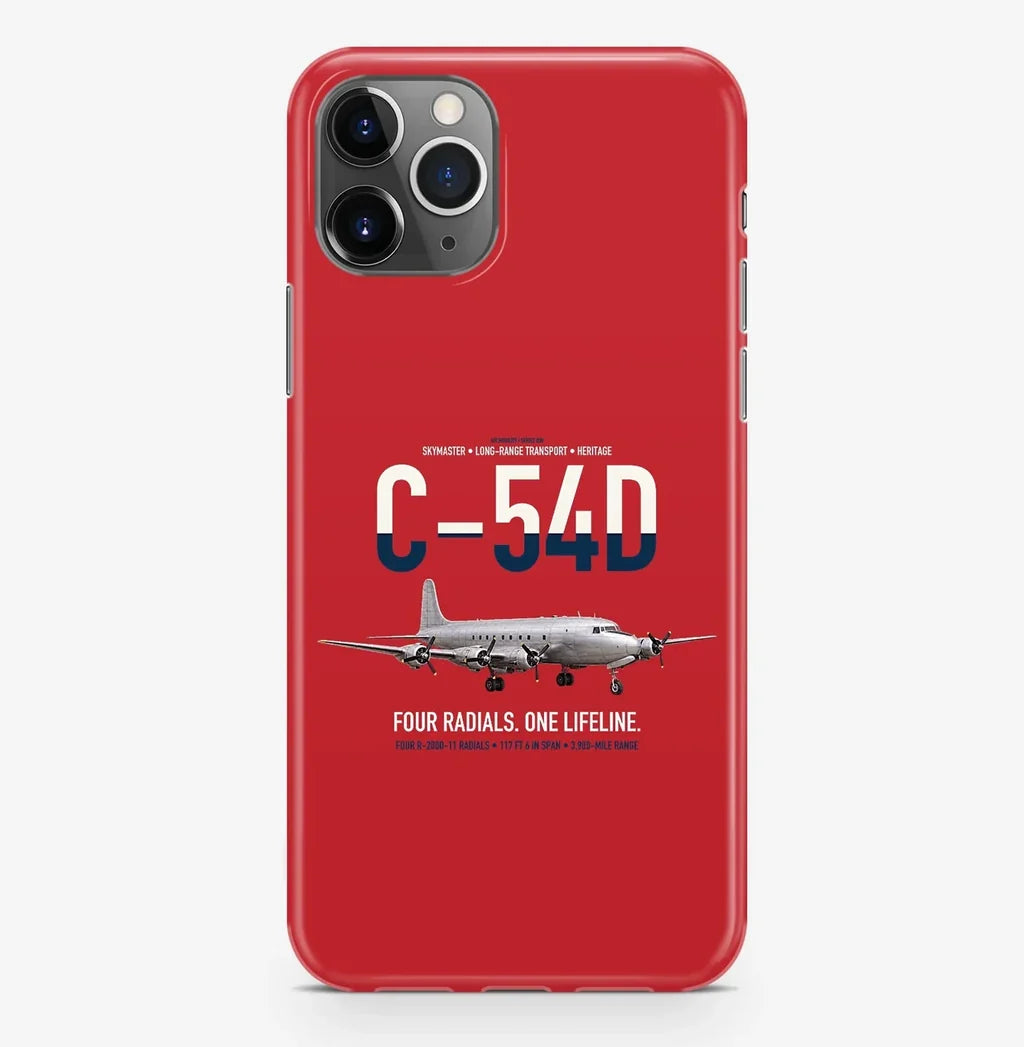 C-54D Skymaster design on red magsafe iphone case, for iPhone Pro Max