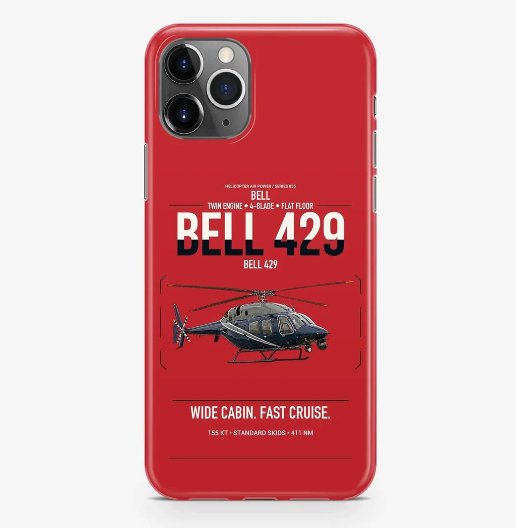 Bell 429 design on red magsafe iphone case, for iPhone Pro Max