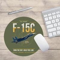 Thumbnail for F-15C Eagle design on green army round mouse pad