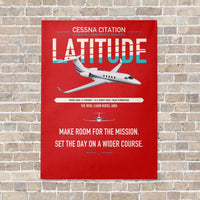 Thumbnail for Cessna Citation Latitude vertical canvas print - no frame - red background