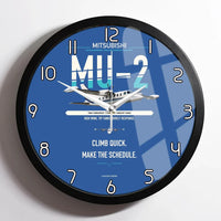 Thumbnail for Mitsubishi MU-2B-60 Marquise design on blue framed wall clock