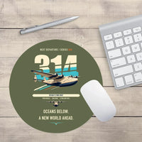 Thumbnail for Boeing 314 Clipper design on green army round mouse pad