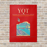 Thumbnail for Thunder Bay International Airport YQT vertical canvas print - no frame - red background